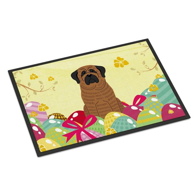 BB6015JMAT 24 x 36 in. Easter Eggs Mastiff Brindle Indoor or Outdoor Mat