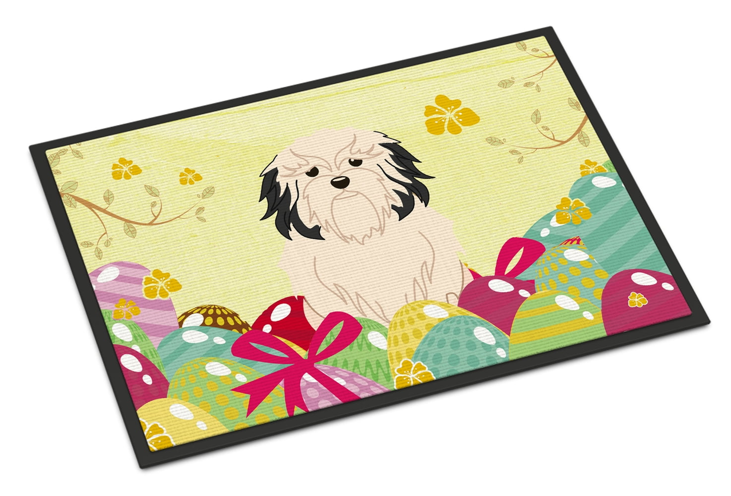 BB6019JMAT 24 x 36 in. Easter Eggs Lowchen Indoor or Outdoor Mat