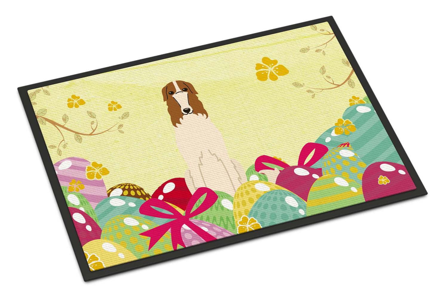 BB6023JMAT 24 x 36 in. Easter Eggs Borzoi Indoor or Outdoor Mat