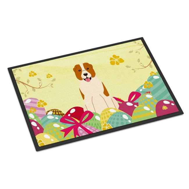 24 x 36 in. Easter Eggs Central Asian Shepherd Dog Indoor or Outdoor Mat
