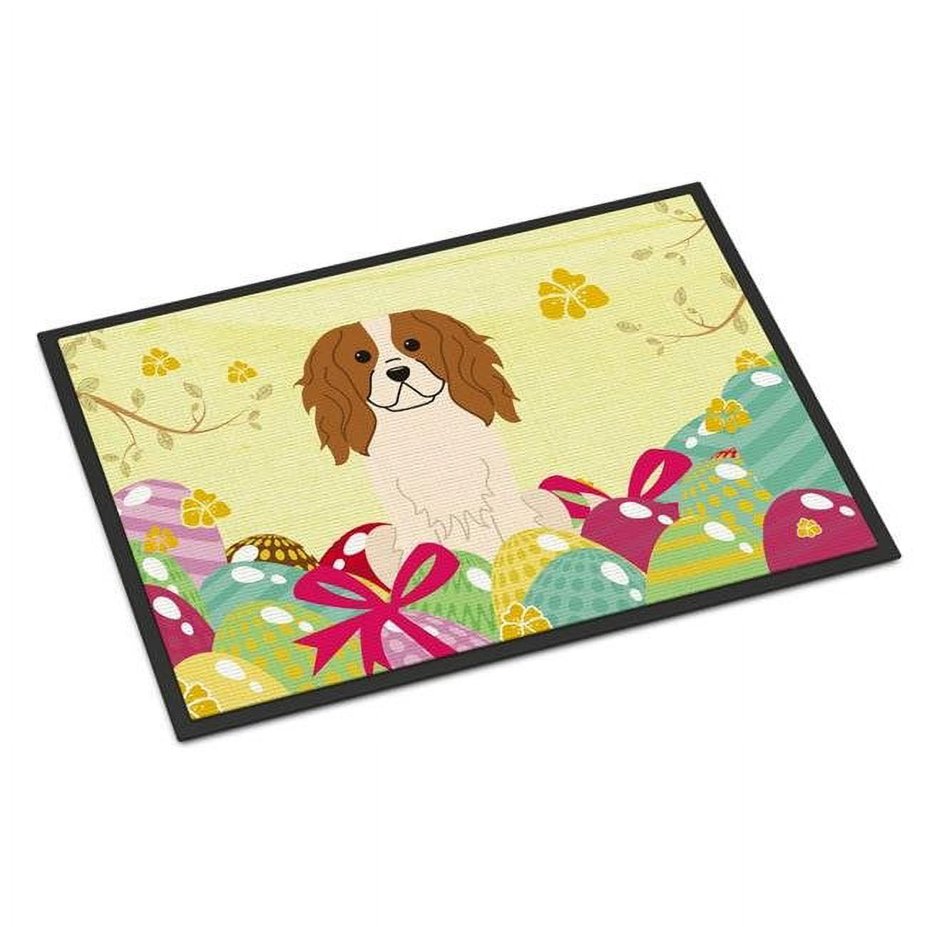 BB6058JMAT 24 x 36 in. Easter Eggs Cavalier Spaniel Indoor or Outdoor Mat