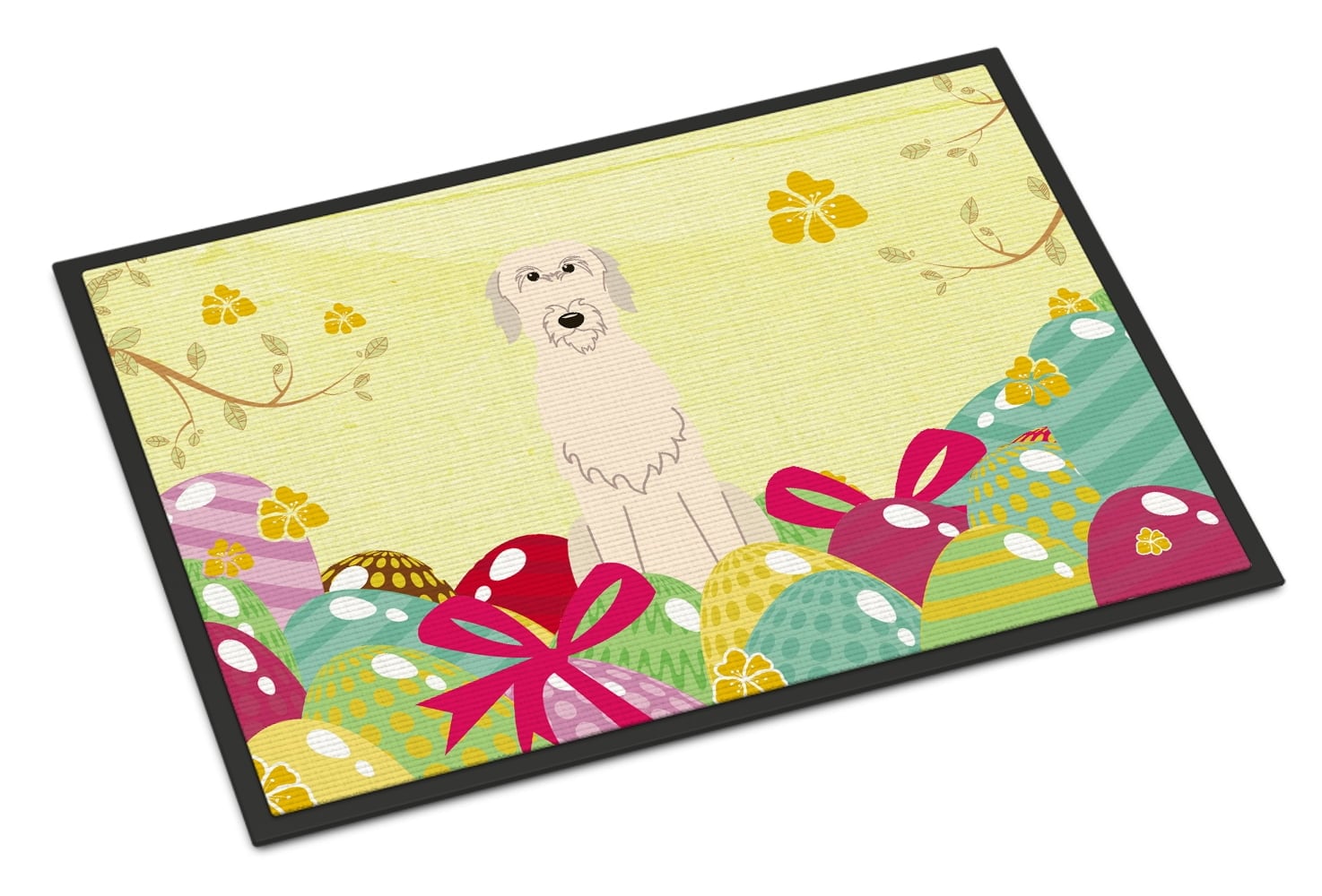 24 x 36 in. Easter Eggs Irish Wolfhound Indoor or Outdoor Mat