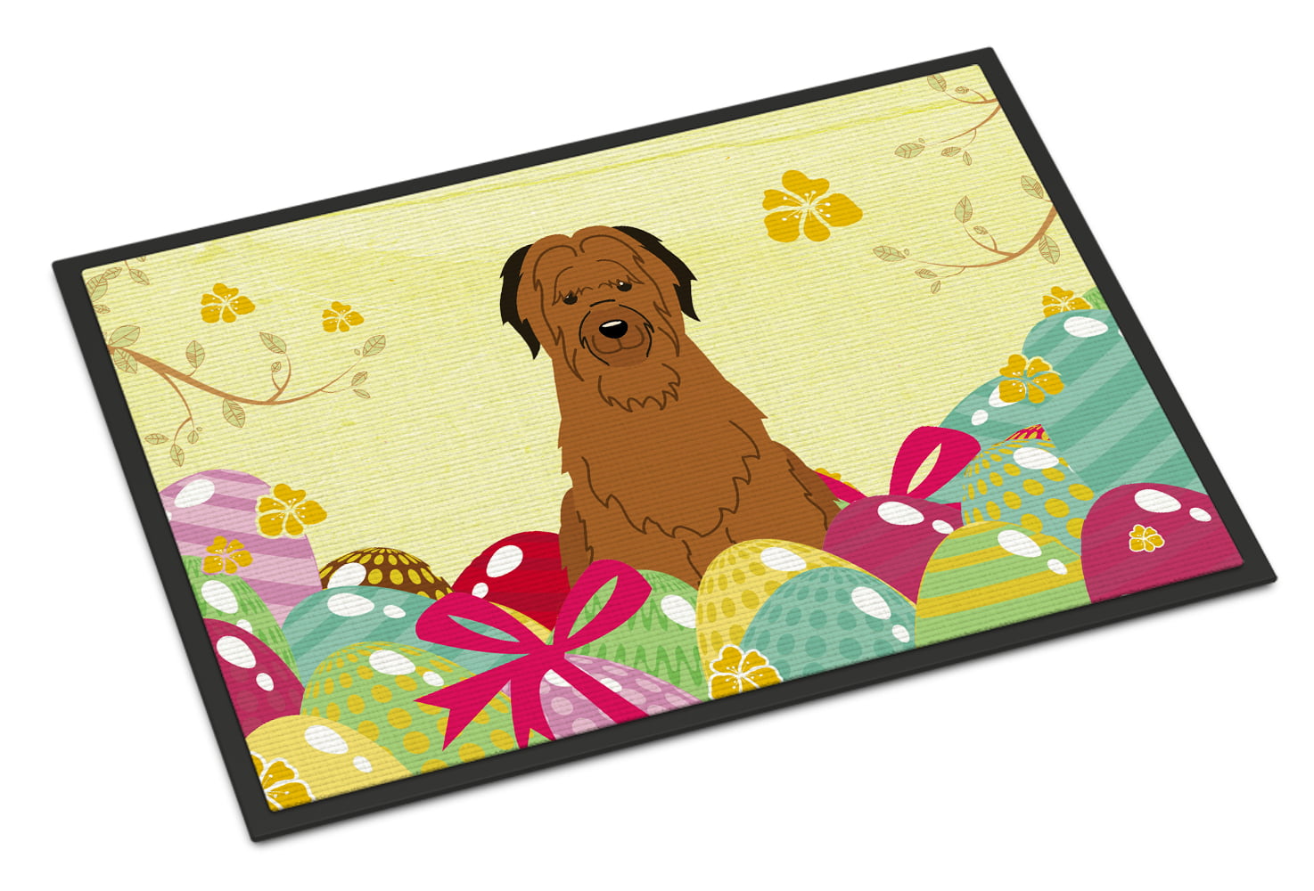 24 x 36 in. Easter Eggs Briard Brown Indoor or Outdoor Mat