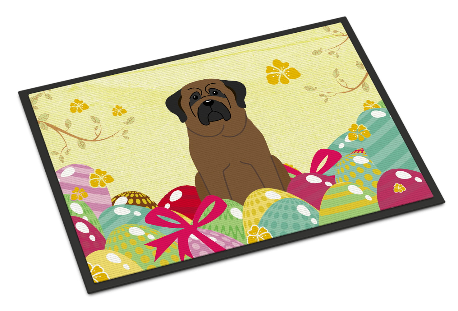 24 x 36 in. Easter Eggs Bullmastiff Indoor or Outdoor Mat
