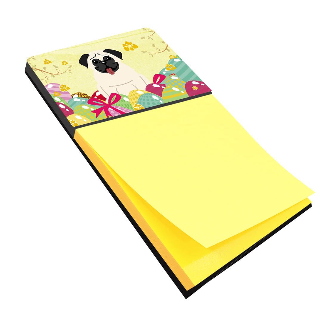 BB6004SN Easter Eggs Pug Cream Sticky Note Holder