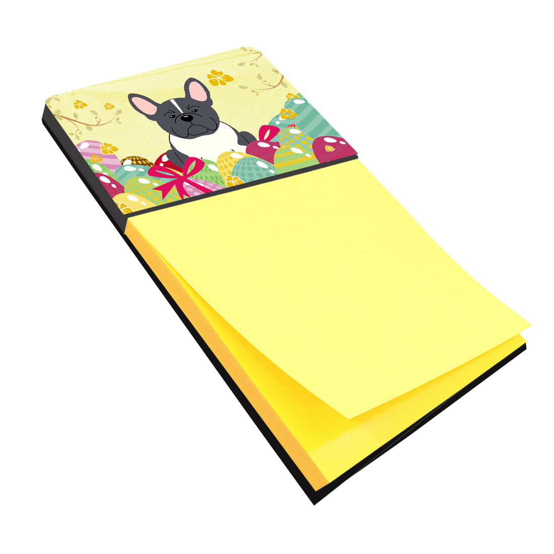 BB6012SN Easter Eggs French Bulldog Black & White Sticky Note Holder