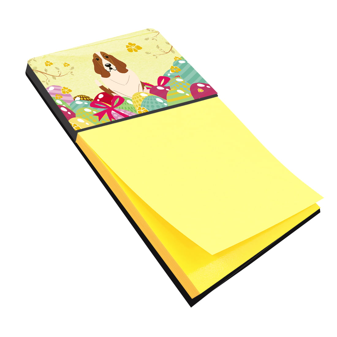 BB6021SN Easter Eggs Basset Hound Sticky Note Holder