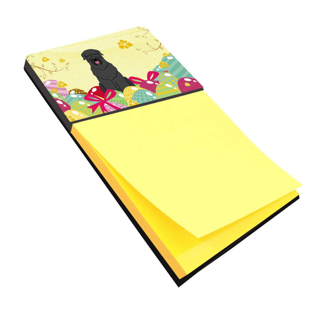 BB6026SN Easter Eggs Black Russian Terrier Sticky Note Holder