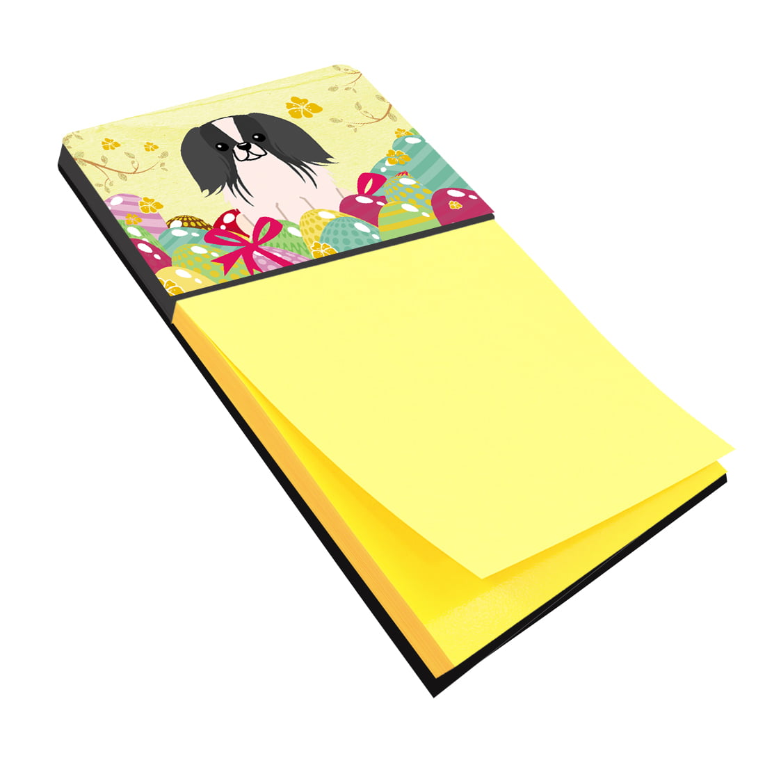 BB6105SN Easter Eggs Pekingnese Black & White Sticky Note Holder