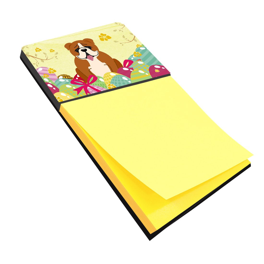 BB6120SN Easter Eggs English Bulldog Red White Sticky Note Holder