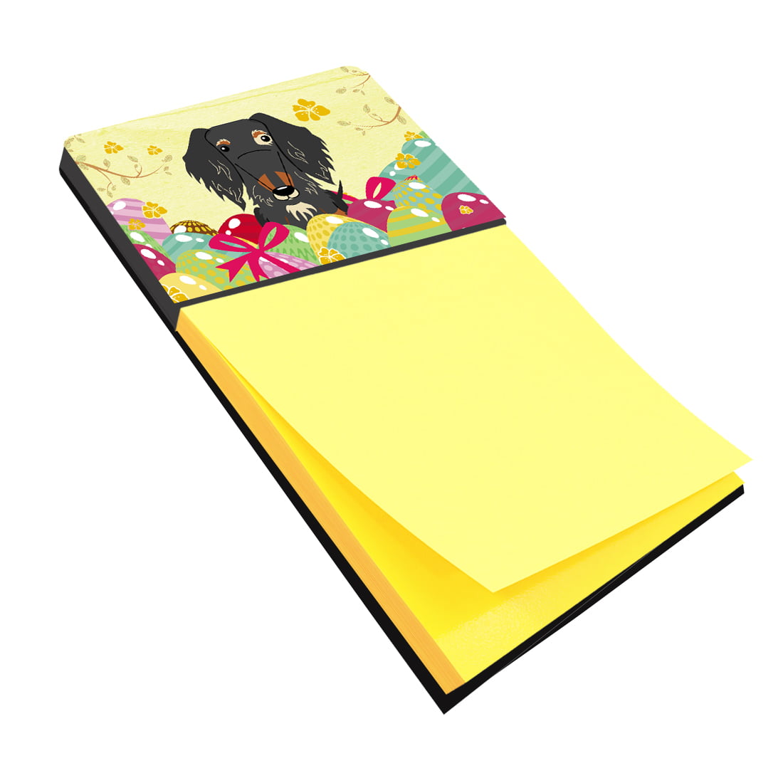 BB6128SN Easter Eggs Wire Haired Dachshund Dapple Sticky Note Holder