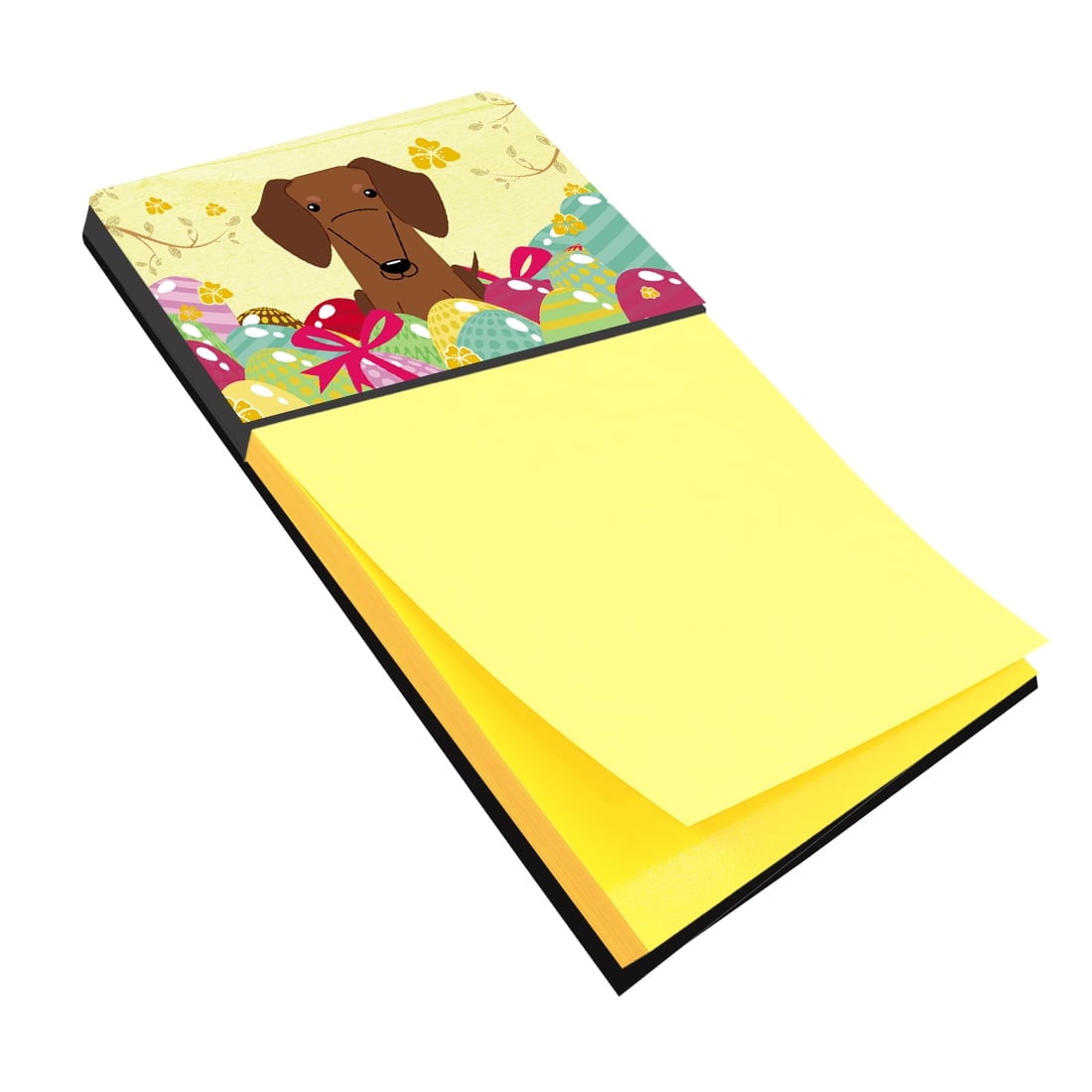 BB6130SN Easter Eggs Dachshund Red Brown Sticky Note Holder