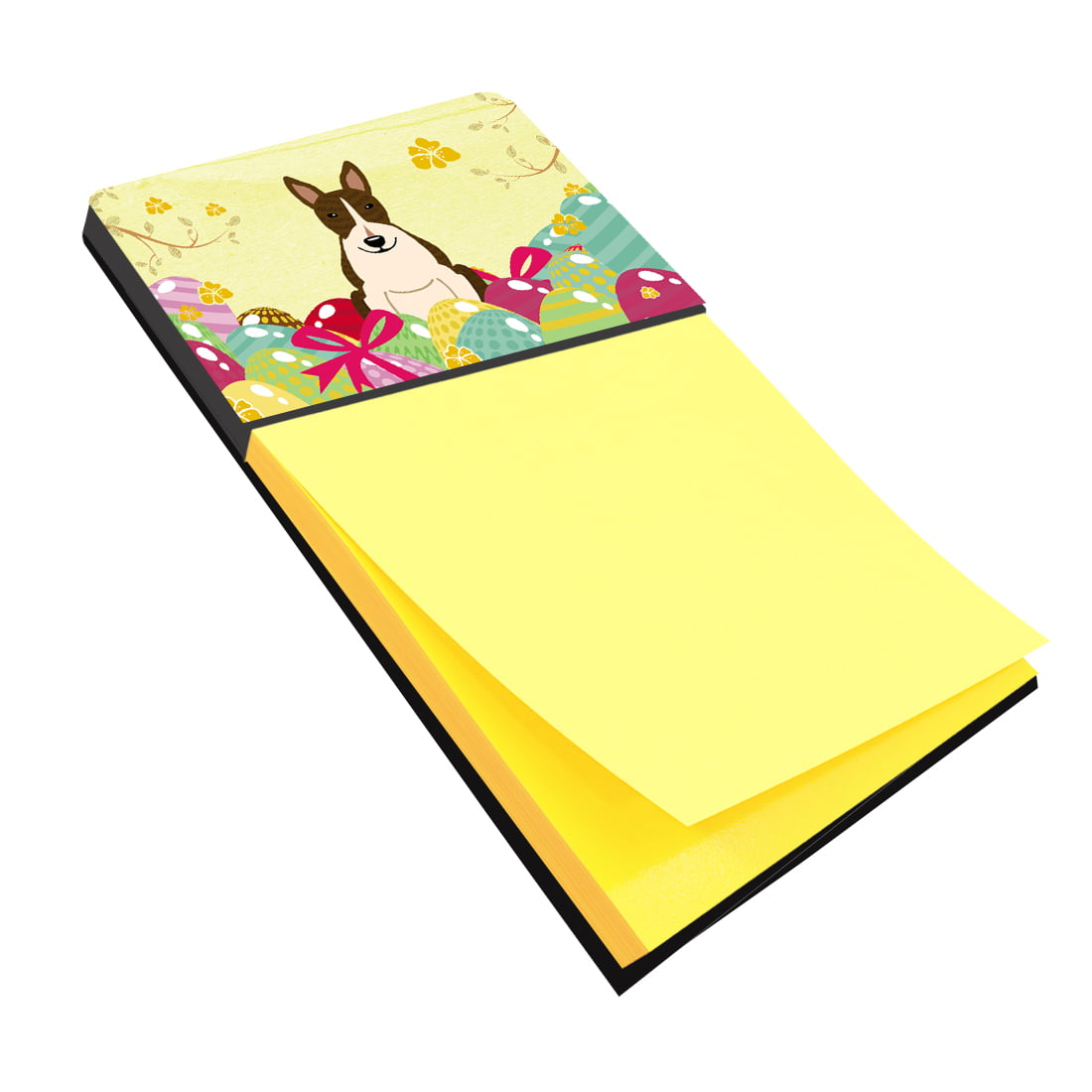 BB6136SN Easter Eggs Bull Terrier Dark Brindle Sticky Note Holder