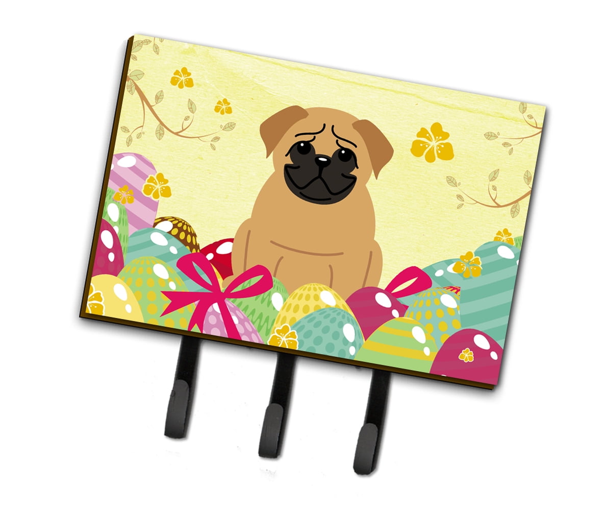 BB6007TH68 Easter Eggs Pug Brown Leash or Key Holder