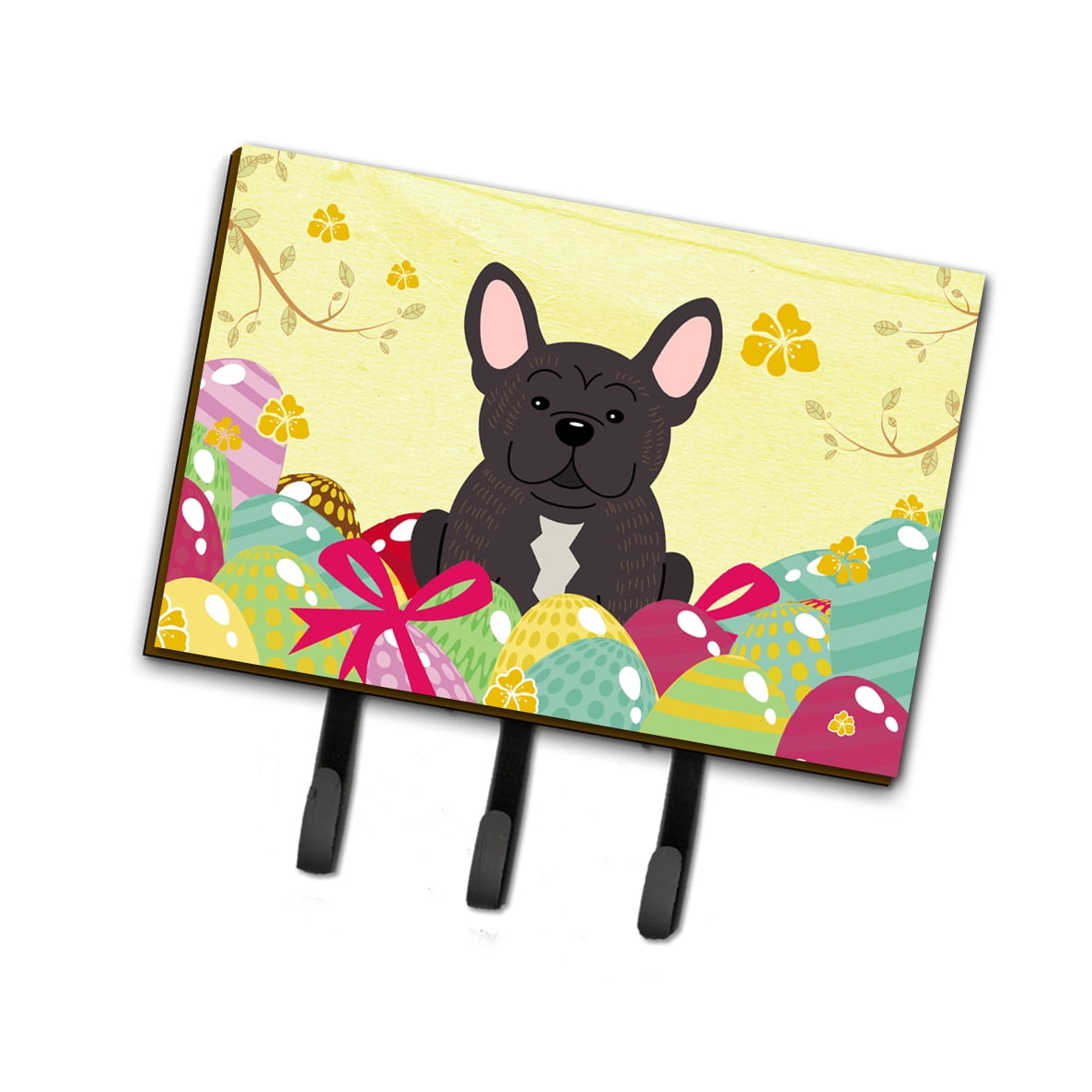 BB6009TH68 Easter Eggs French Bulldog Brindle Leash or Key Holder