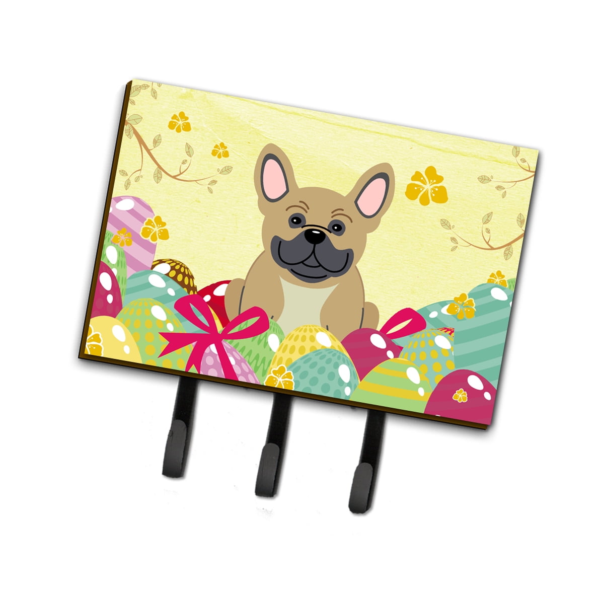 BB6010TH68 Easter Eggs French Bulldog Cream Leash or Key Holder
