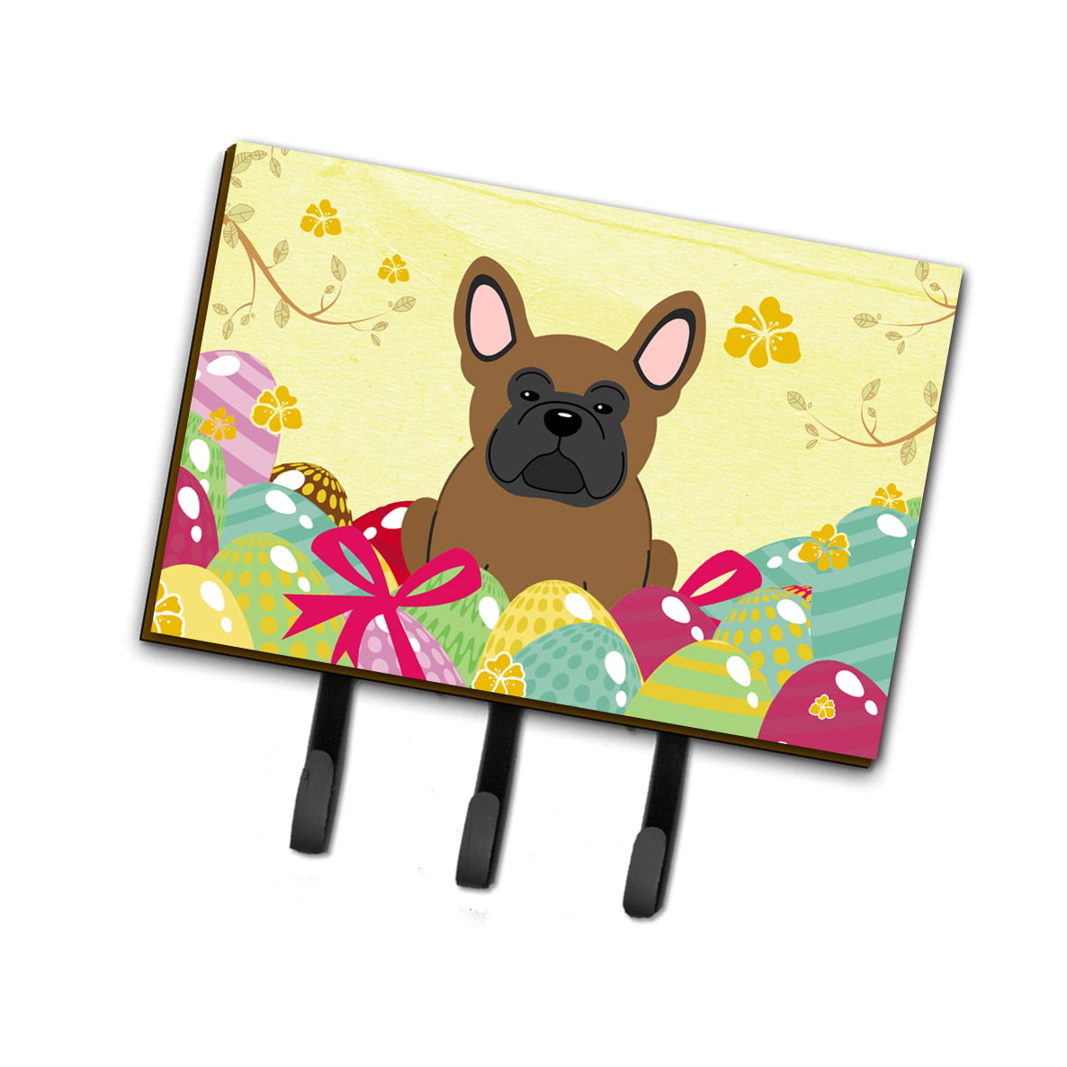 BB6013TH68 Easter Eggs French Bulldog Brown Leash or Key Holder