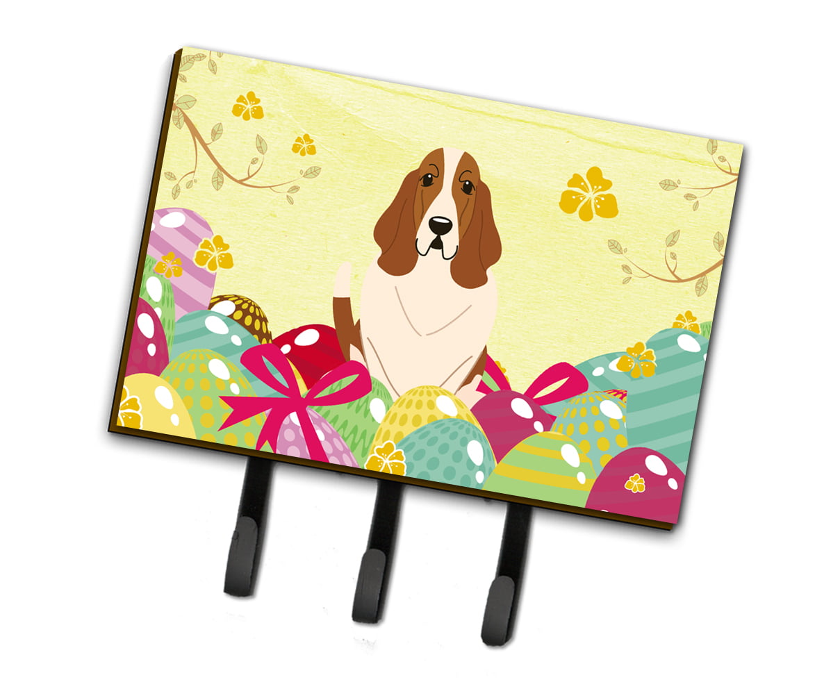 BB6021TH68 Easter Eggs Basset Hound Leash or Key Holder