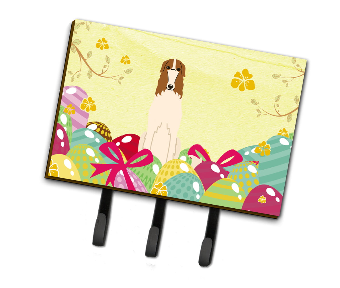 BB6023TH68 Easter Eggs Borzoi Leash or Key Holder
