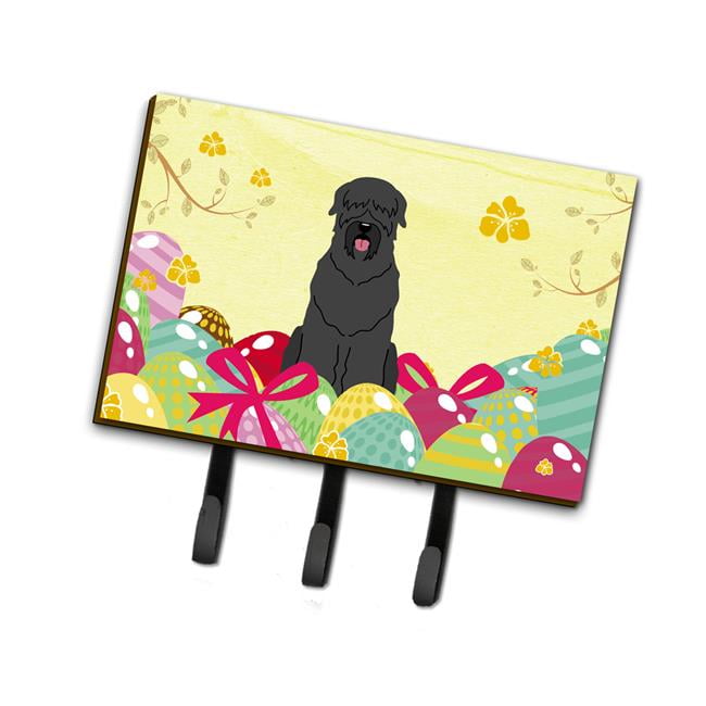 Easter Eggs Black Russian Terrier Leash or Key Holder