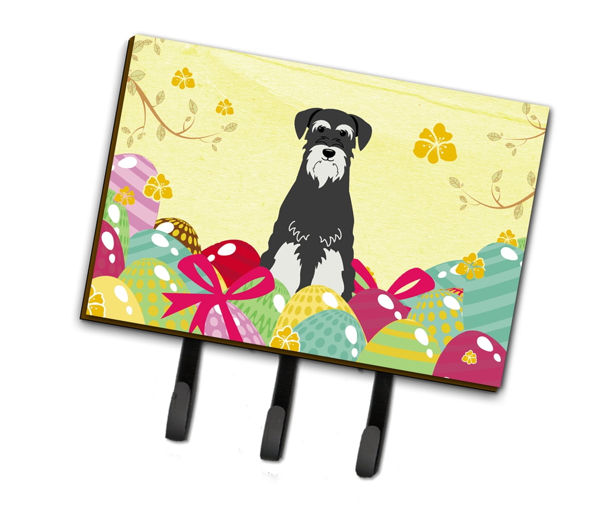BB6033TH68 Easter Eggs Standard Schnauzer Salt & Pepper Leash or Key Holder