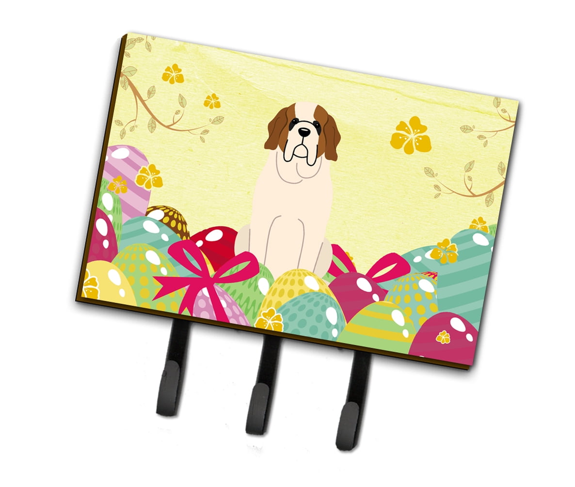 BB6035TH68 Easter Eggs Saint Bernard Leash or Key Holder