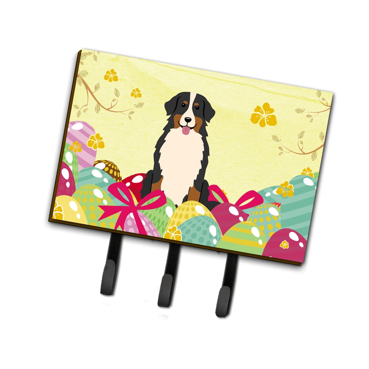 BB6036TH68 Easter Eggs Bernese Mountain Dog Leash or Key Holder