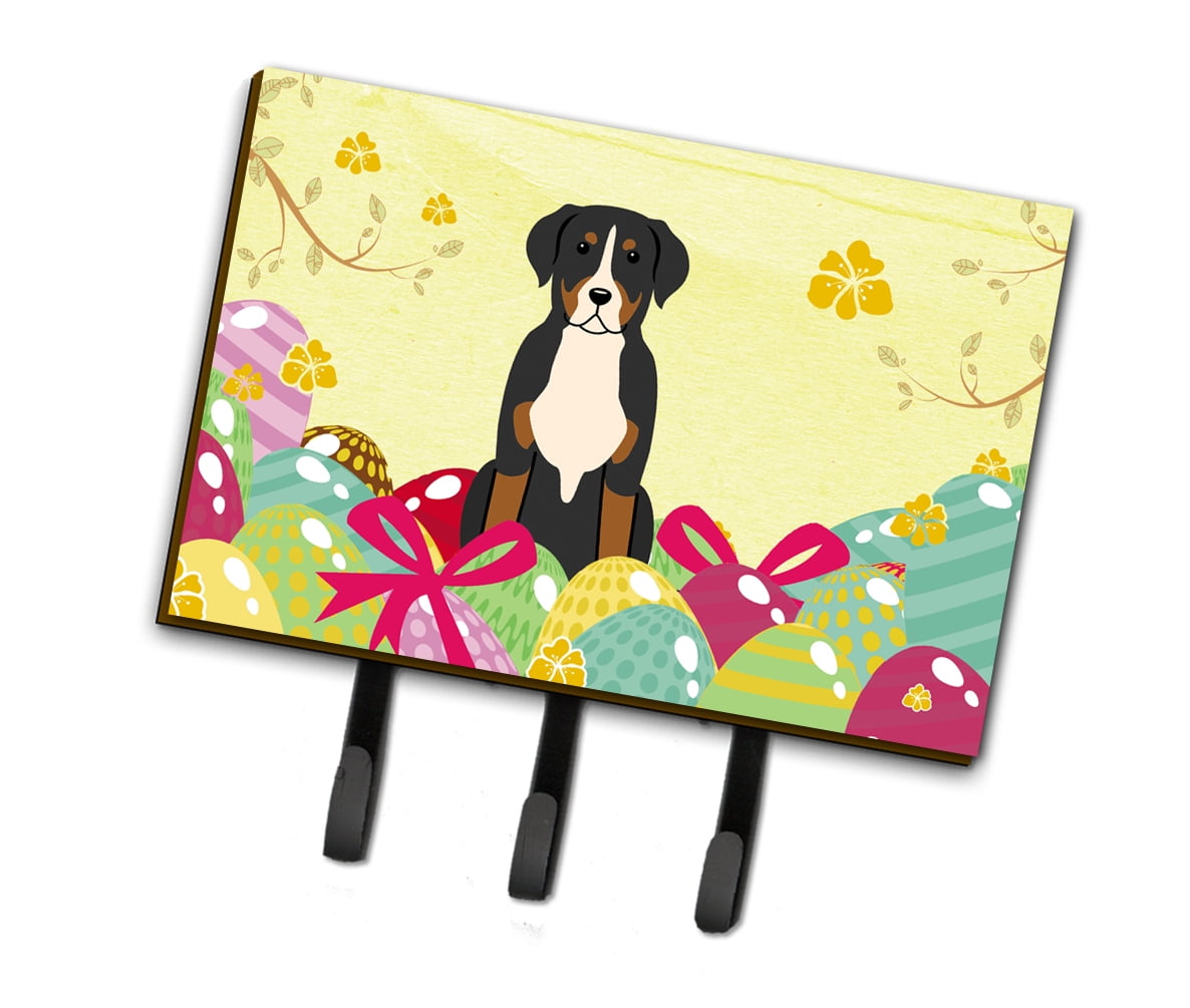 BB6037TH68 Easter Eggs Greater Swiss Mountain Dog Leash or Key Holder