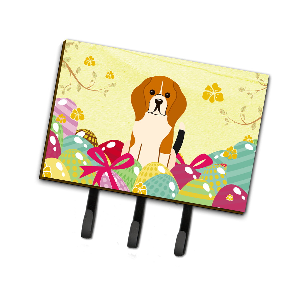 BB6040TH68 Easter Eggs Beagle Tricolor Leash or Key Holder