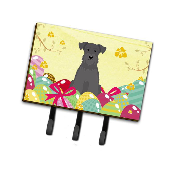 Easter Eggs Miniature Schanuzer Black Leash or Key Holder