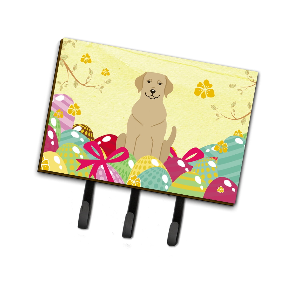 BB6055TH68 Easter Eggs Yellow Labrador Leash or Key Holder