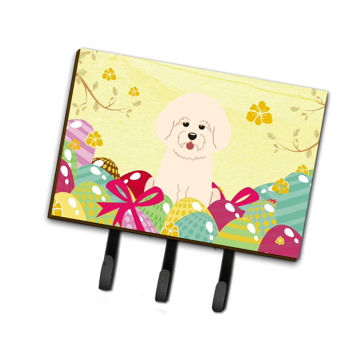 Easter Eggs Bichon Frise Leash or Key Holder