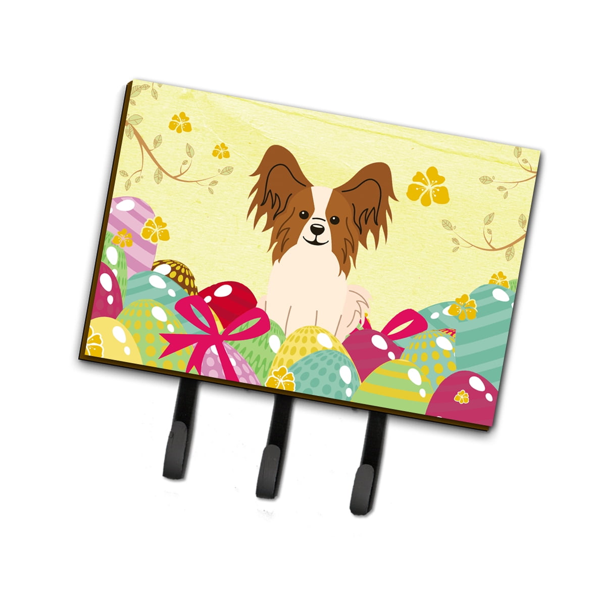 Easter Eggs Papillon Red White Leash or Key Holder