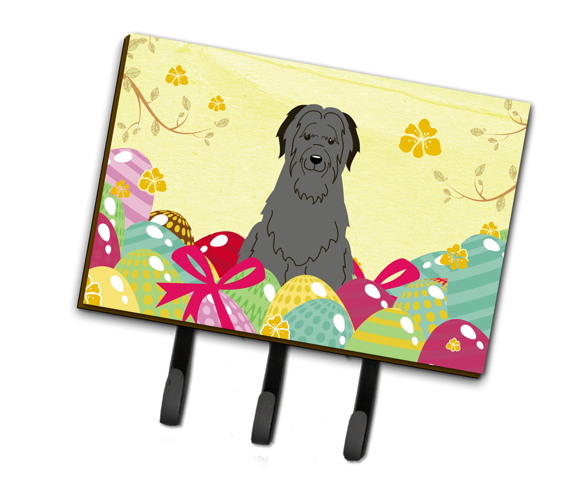 BB6081TH68 Easter Eggs Briard Black Leash or Key Holder