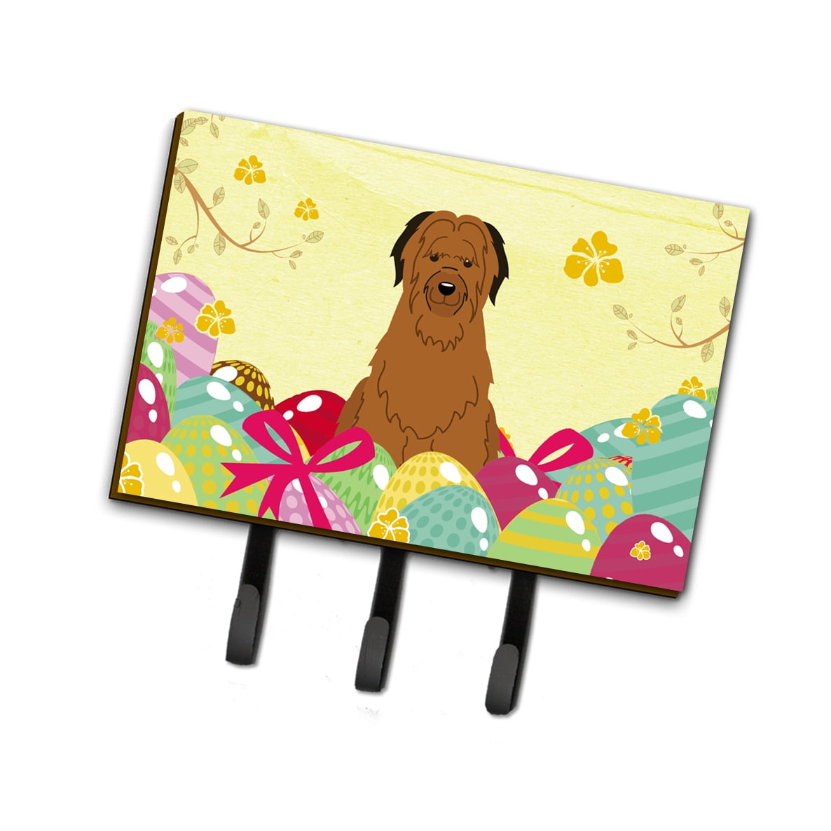 BB6082TH68 Easter Eggs Briard Brown Leash or Key Holder