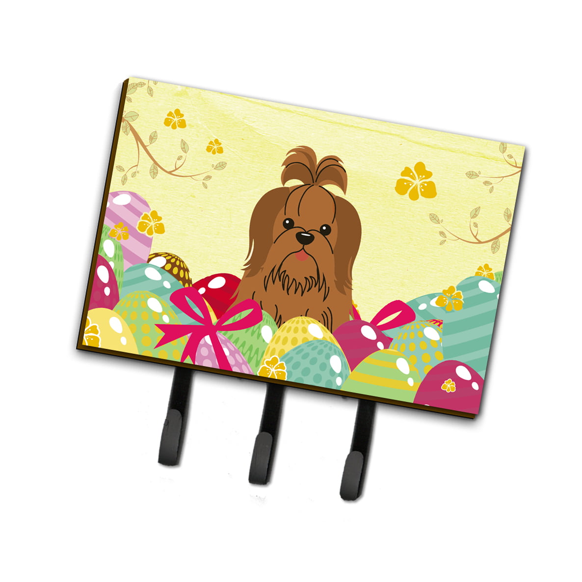BB6086TH68 Easter Eggs Shih Tzu Silver Chocolate Leash or Key Holder