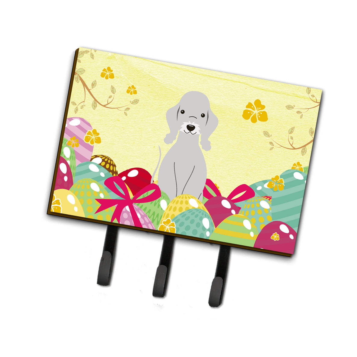 BB6090TH68 Easter Eggs Bedlington Terrier Blue Leash or Key Holder