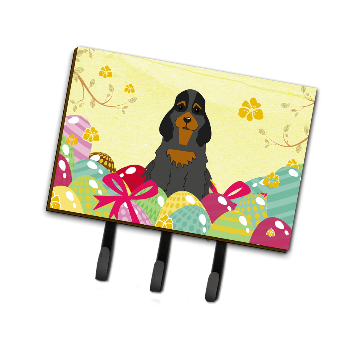 Easter Eggs Cocker Spaniel Black Tan Leash or Key Holder
