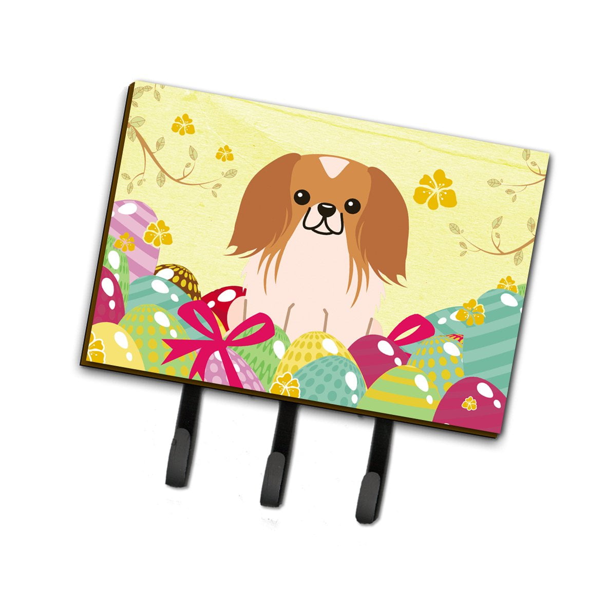 BB6103TH68 Easter Eggs Pekingnese Red White Leash or Key Holder