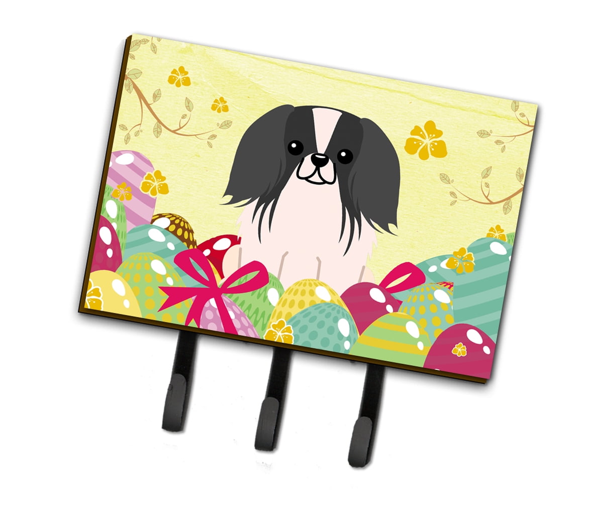 BB6105TH68 Easter Eggs Pekingnese Black & White Leash or Key Holder