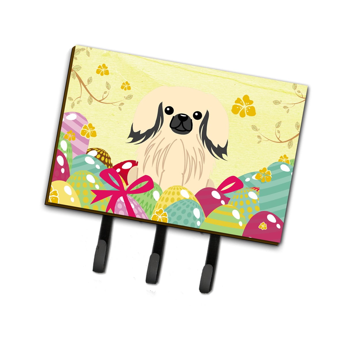 BB6106TH68 Easter Eggs Pekingnese Cream Leash or Key Holder