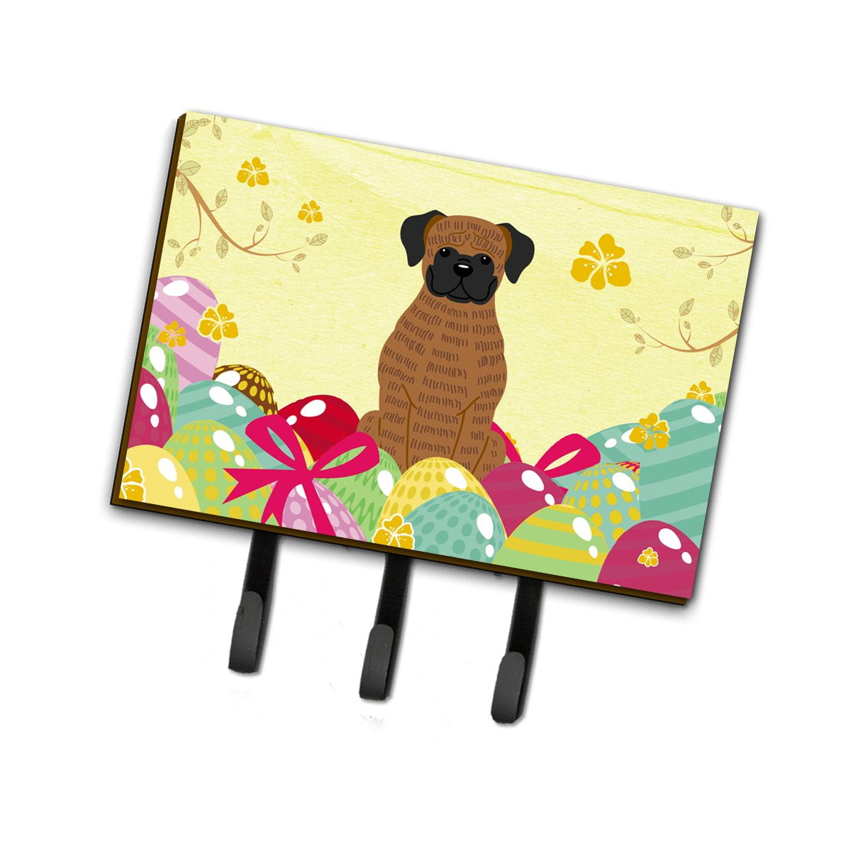 Easter Eggs Brindle Boxer Leash or Key Holder