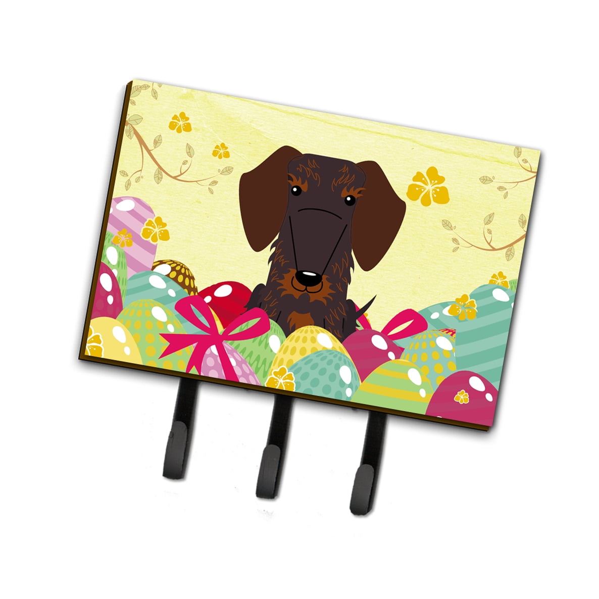Easter Eggs Wire Haired Dachshund Chocolate Leash or Key Holder