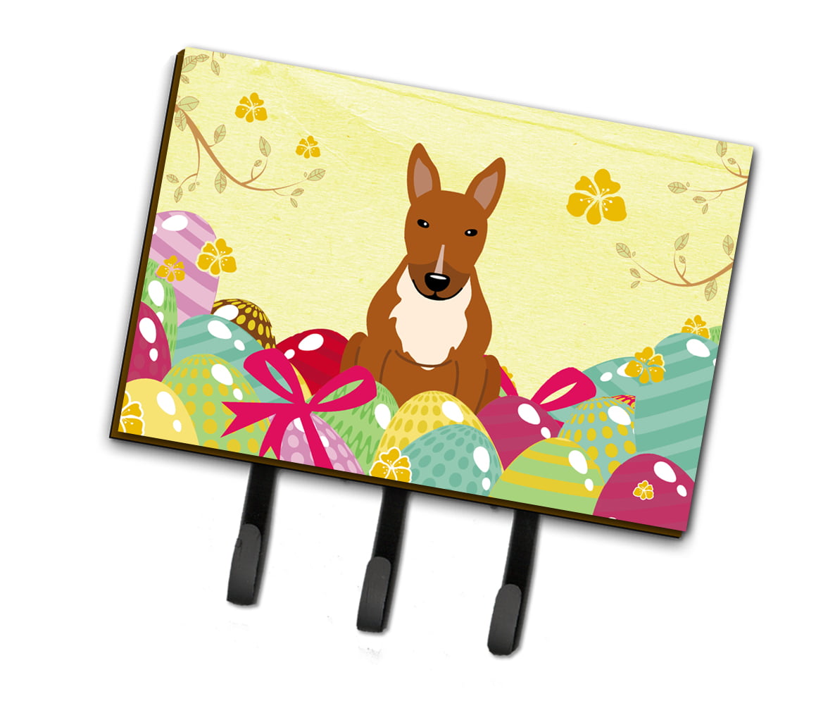 Easter Eggs Bull Terrier Red Leash or Key Holder