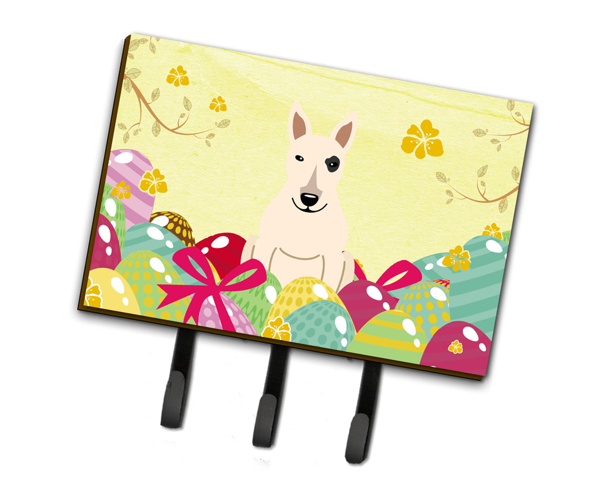 Easter Eggs Bull Terrier White Leash or Key Holder