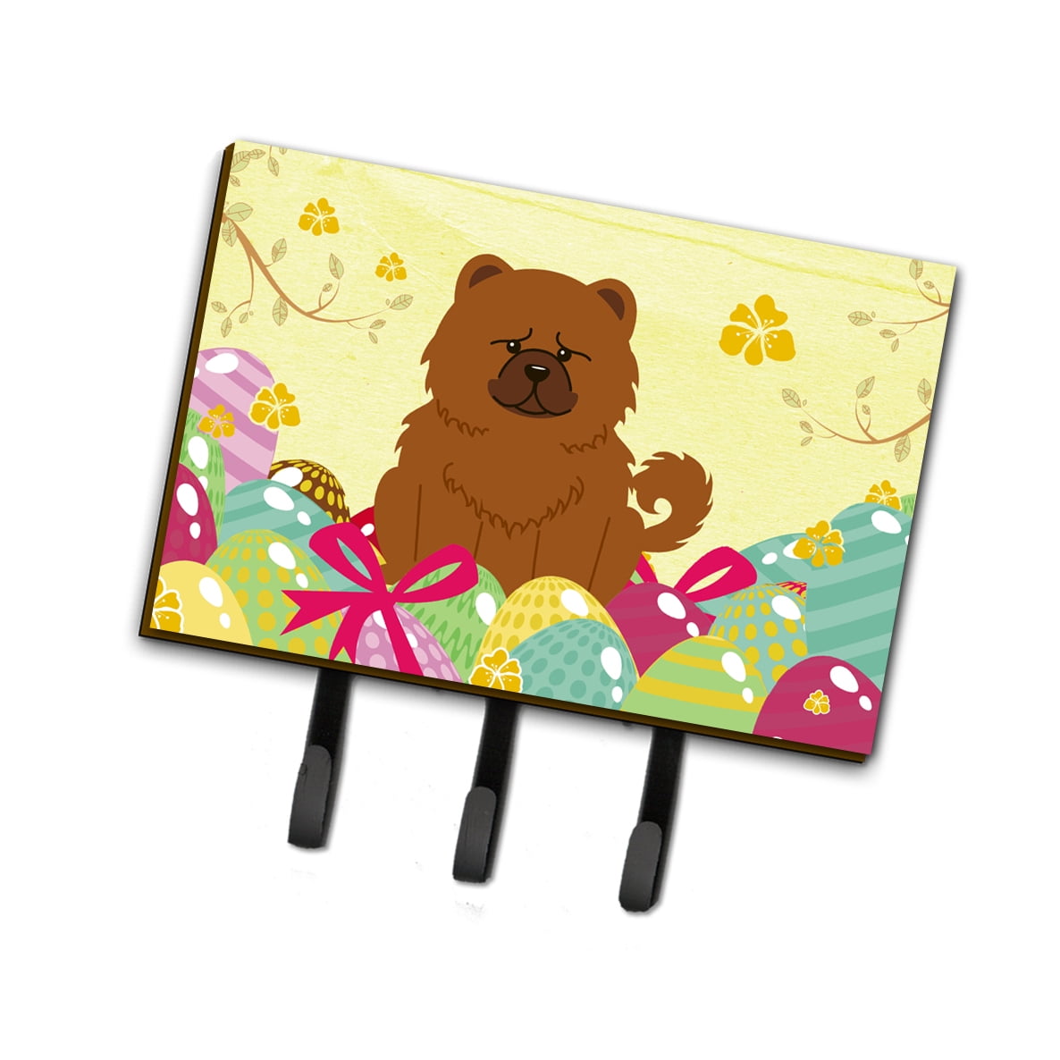 BB6142TH68 Easter Eggs Chow Chow Red Leash or Key Holder