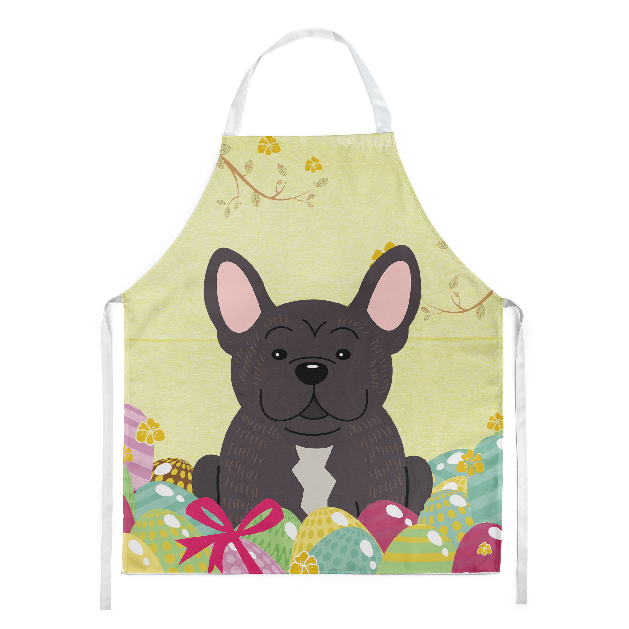 Picture of Carolines Treasures BB6009APRON Easter Eggs French Bulldog Brindle Apron
