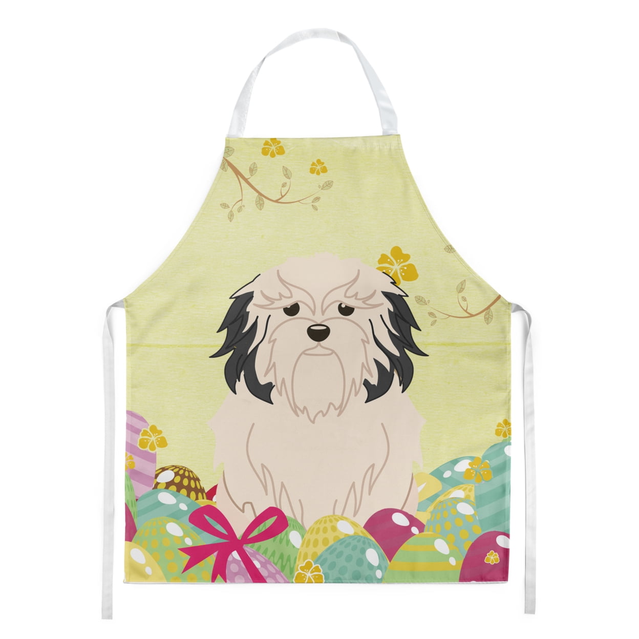 Picture of Carolines Treasures BB6019APRON Easter Eggs Lowchen Apron