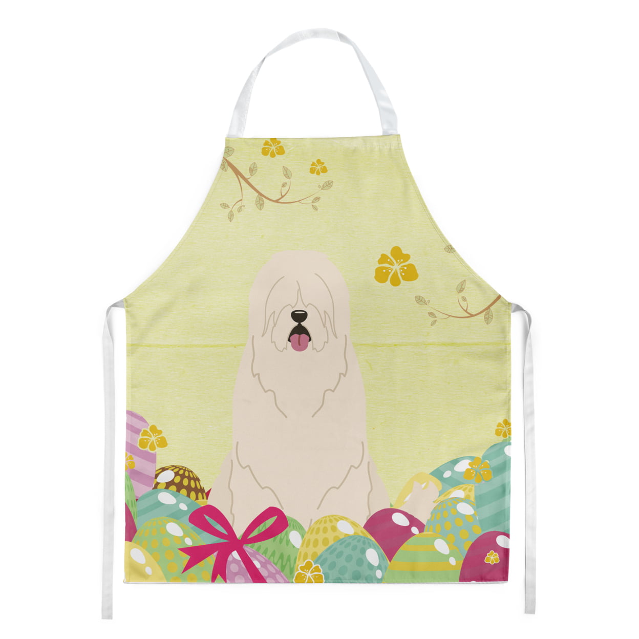 Picture of Carolines Treasures BB6024APRON Easter Eggs South Russian Sheepdog Apron