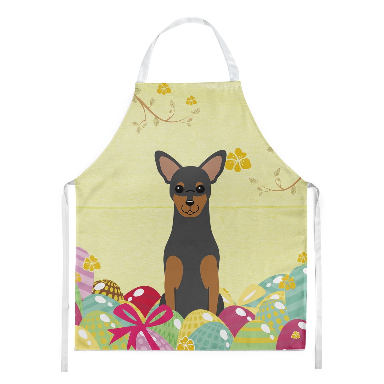 Picture of Carolines Treasures BB6028APRON Easter Eggs Manchester Terrier Apron